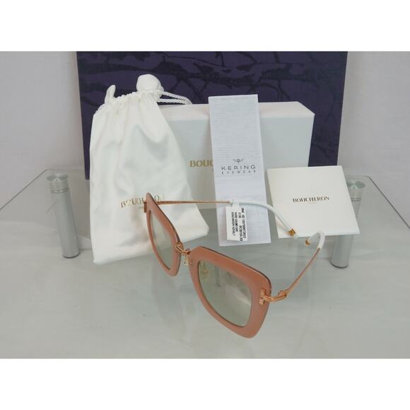 NWT BOUCHERON NUDE GOLD BC0015S 005 CAT EYE 47MM SQUARE SUNGLASSES $ 800 FRANCE main image 8